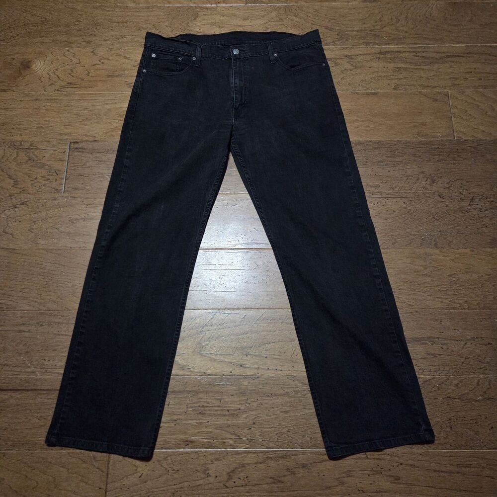 Levis 569 Jeans Mens 38x34 Black Loose Straight Mid Rise Dark Wash Denim